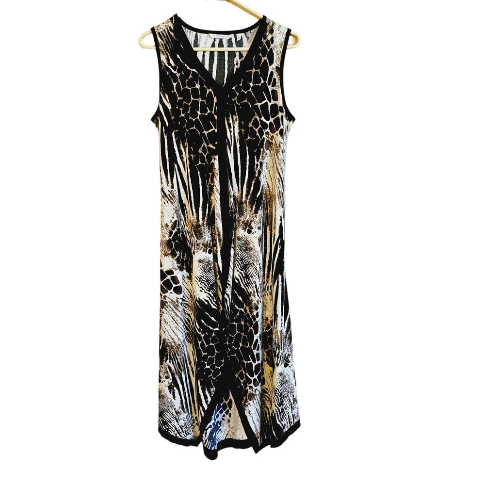 Soft surroundings animal print midi dress size small